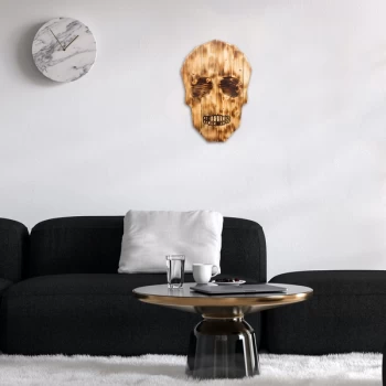 Image of Skull - Walnut Walnut Decorative Wooden Wall Accessory