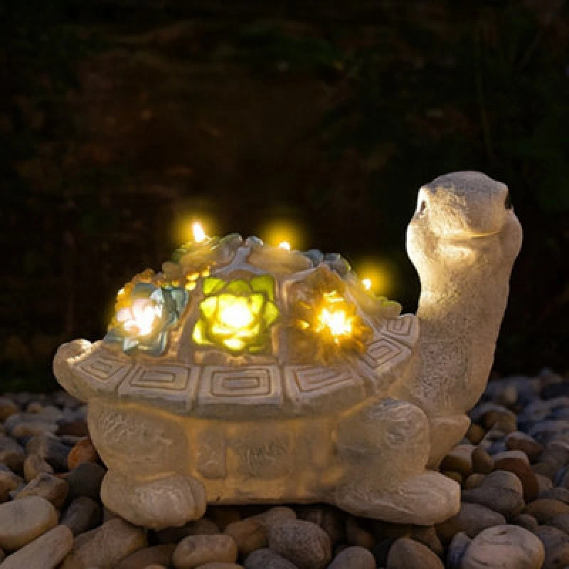 Image of ILFD Group Ltd Solar Turtle Garden Ornament 25Cm / 10"