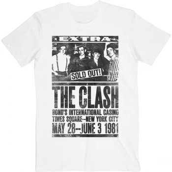 Image of Clash - The - Bond's 1981 Unisex Large T-Shirt - White