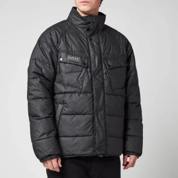 Image of Barbour International Mens Transmission Hoxton Baffle Wax Jacket - Black - XL