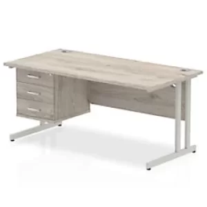 Image of Dynamic Right Hand Desk Impulse MIRDC16FP3GRY Corner Desk MFC 1400 mm x 800 mm x 730 mm Walnut