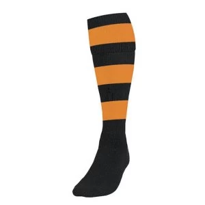 Image of Precision Hooped Football Socks Mens Black/Amber