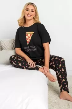 'Pizza My Heart' Printed Tapered Pyjama Set