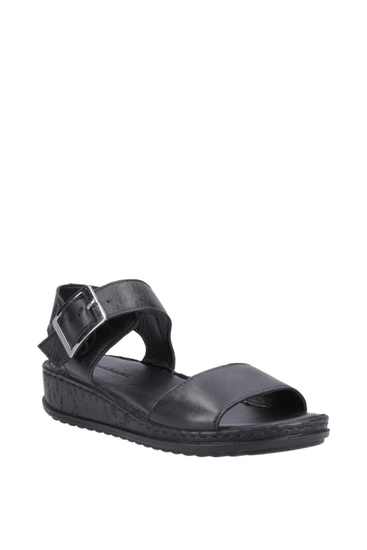 Image of Hush Puppies Womens Ellie Suede Leather Summer Sandals UK Size 3 (EU 36) Black HUS527-BLKBLK-3