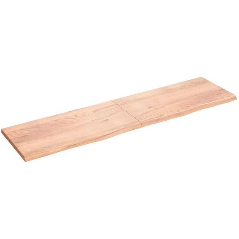 Image of Vidaxl Table Top Light Brown 200X50X(2-4) Cm Treated Solid Wood Oak, Brown 3156397