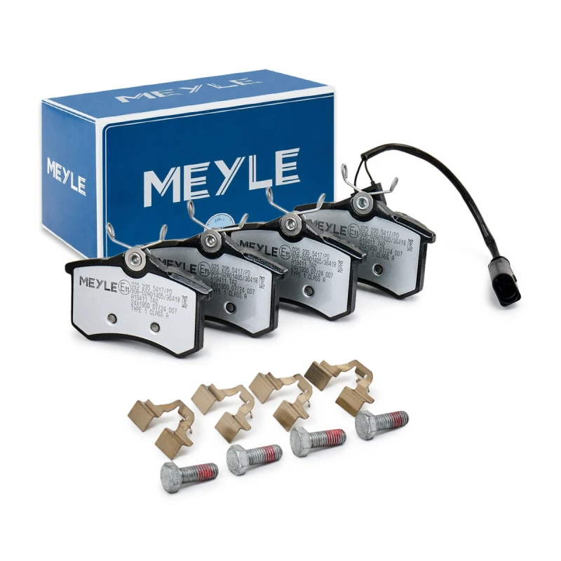 Image of MEYLE 025 235 5417/PD Brake pad set Rear Axle, incl. wear warning contact, with accessories, MEYLE-PD Quality, with brake caliper screws Brake Pad Se