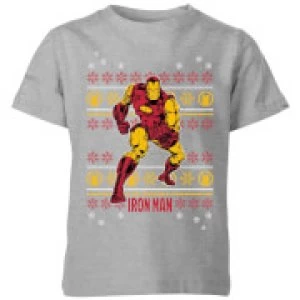 Image of Marvel Iron Man Kids Christmas T-Shirt - Grey - 11-12 Years