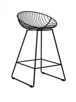 image of Cosmoliving Ellis Wire Bar Stool- Black