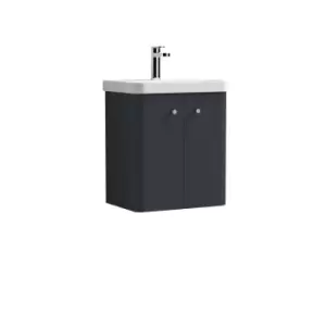 image of Nuie Core 500 Wall Hung 2-door Unit & Basin - Satin Anthracite