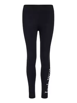 Image of Jack Wills Girls Script Legging - Black, Size Age: 10-11 Years, Women