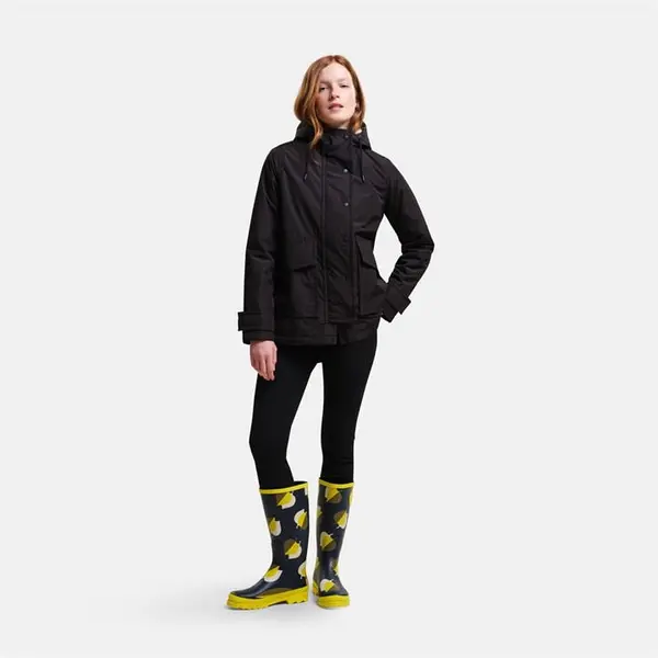Image of Regatta Orla Kiely Swing Waterproof Jacket - Black(Shadow Elm Yellow) 12