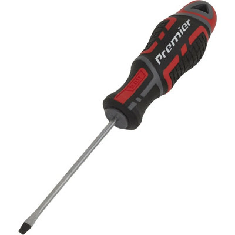 Image of Loops PREMIUM Slotted 3 x 75mm Screwdriver - Ergonomic Soft Grip - Magnetic Tip Multi