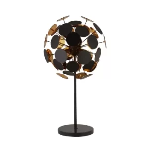 Image of Discus 3 Light Black, Gold Table Lamp