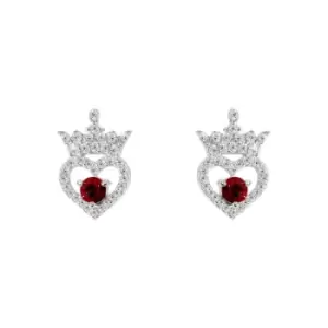 Disney Princess Sterling Silver Birthstone Crown Earrings ? July E906315RJUYL