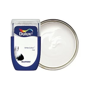 Image of Dulux White Cotton Matt Emulsion Paint 30ml