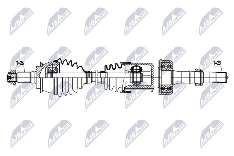 Image of NTY NPW-BM-204 Drive shaft CVT automatic transmission (stepless), Front Axle Right Drive Shaft (13)