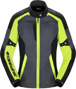 Image of Spidi Tek Net Ladies Motorcycle Jacket, black-grey-yellow, Size XS for Women, black-grey-yellow, Size XS for Women