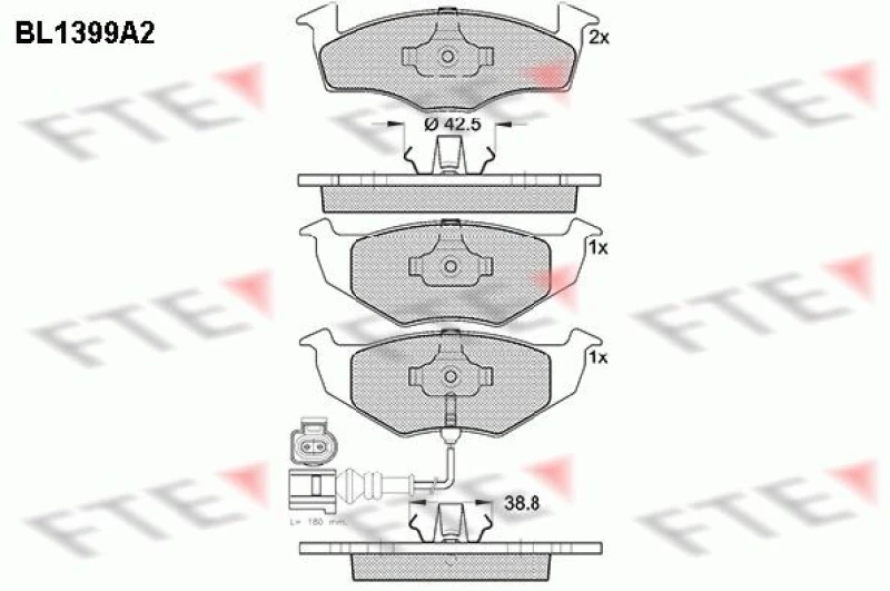Image of Brake pad set FTE 9010172