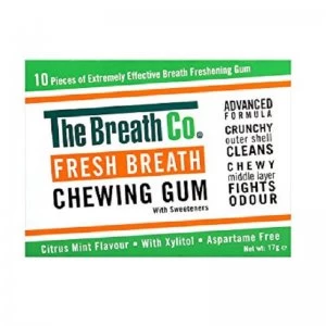 image of The Breath Co Fresh Breath Chewing Gum with Sweetners - 10 Pieces Citrus Mint Flavour