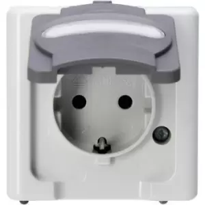 image of Kopp 103356006 1 Piece Wet room switch product range Complete PG socket (+ lid) BlueElectric Grey