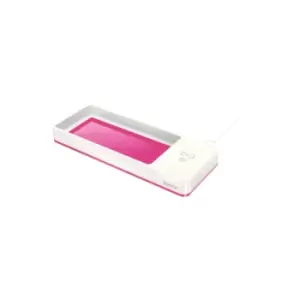 Image of WOW Desk Organiser with Inductive Charger White/Pink