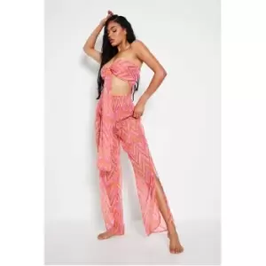 Image of I Saw It First Orange South Beach Chevron Multiway Top And Trouser Set - Orange