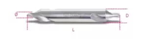 Image of Beta Tools 422 1.60mm HSS Ground Centre Drill Bit 60˚ Countersink 004220116