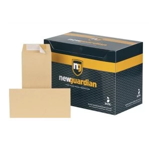 Image of New Guardian DL 130gm2 Heavyweight Pocket Peel and Seal Envelopes Manilla Pack of 500 Envelopes