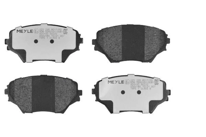 Image of MEYLE 025 235 8517/PD Brake pad set Front Axle, excl. wear warning contact, MEYLE-PD Quality, with anti-squeak plate Brake Pad Set,disc brake (402)