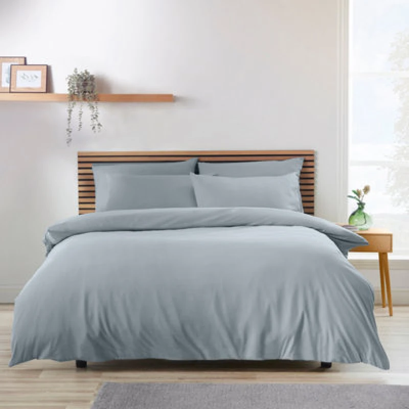 Image of Catherine Lansfield 'So Soft Easy Iron' Duvet Cover Set Mid Grey