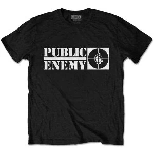 Image of Public Enemy - Crosshairs Logo Unisex Large T-Shirt - Black