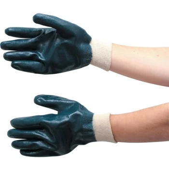 Image of Lightweight Nitrile Fully Coated Knit Wrist Black Gloves - Size 10 - Tuffsafe