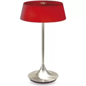 image of Linea Verdace Table Lamp With Round Shade Satin Nickel