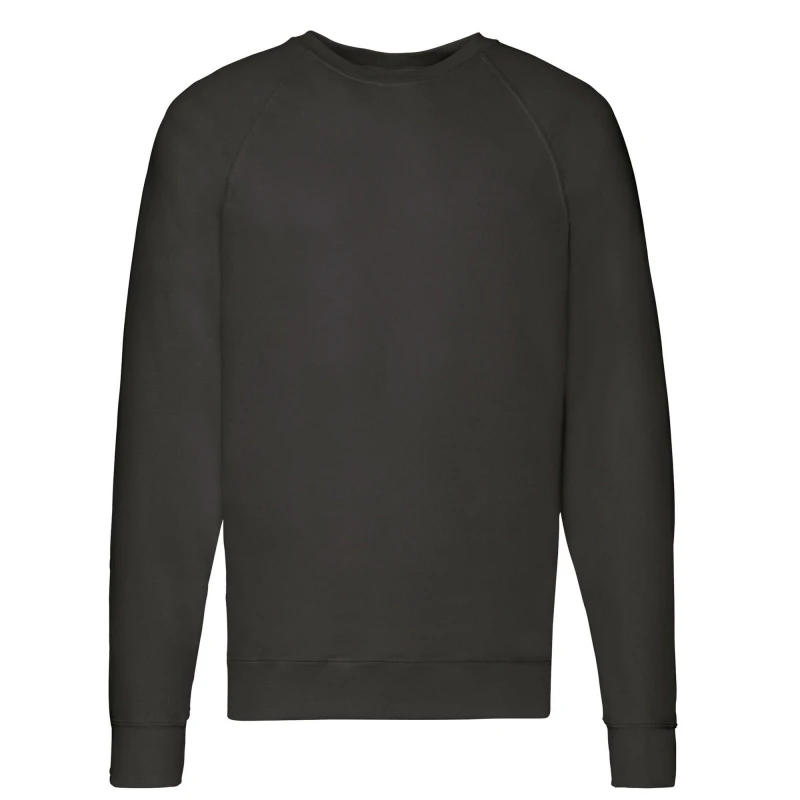 Image of Fruit Of The Loom Fruit of the Loom Men Lightweight Raglan Sweatshirt in Black Size: Small Black S Male 5063470706839