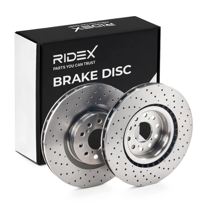 Image of RIDEX 82B1795 Brake disc Front Axle, Vented, Cast Iron, Uncoated, Untreated, without bolts/screws Cast Iron Brake Disc (82)