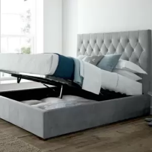 Image of Savoy Grey Upholstered Ottoman Storage King Size Bed Frame Only - Grey