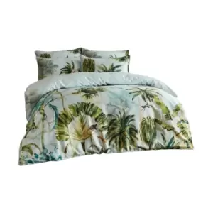 Image of Paoletti Forsteriana Palm Tree Duvet Cover Set (King) (Multicoloured)