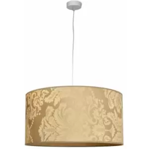 image of Helam Abba Cylindrical Pendant Ceiling Light Gold, White 40cm