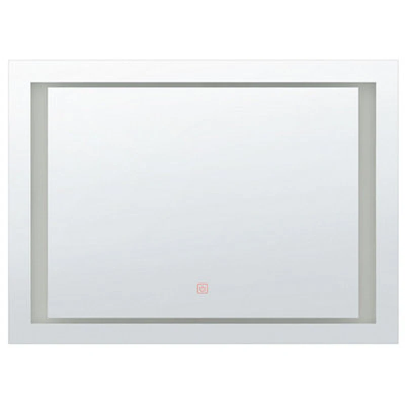 Image of Beliani LED Bathroom Mirror Eyre 80 Cm 60 Cm Silver