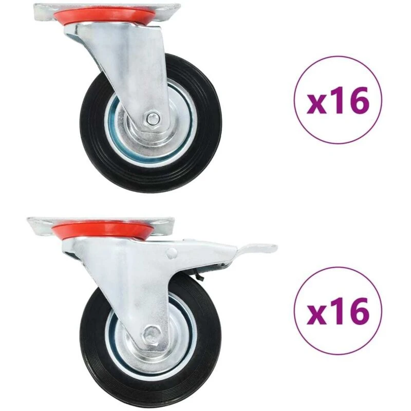 Image of VIDAXL 32 pcs Swivel Casters 100 mm Vidaxl 8719883718125