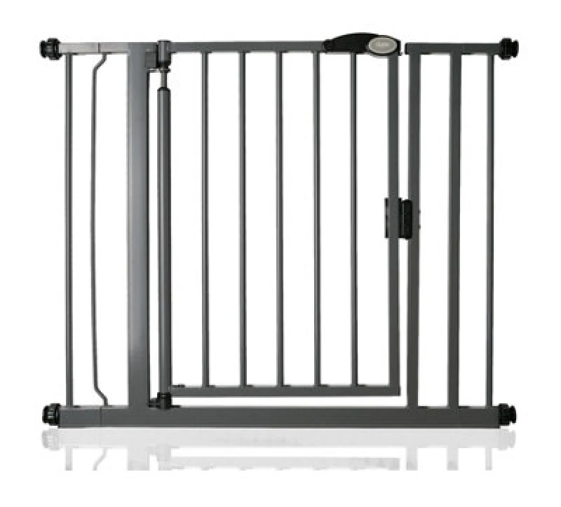 Image of Bettacare Auto Close Pet Gate, 89.4Cm - 96.4Cm, Slate Grey, Pressure Fit Stair Gate For Dog & Puppy