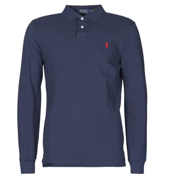 image of Polo Ralph Lauren POLO AJUSTE DROIT EN COTON BASIC MESH LOGO PONY PLAYER mens Polo shirt in Blue - Sizes EU XXL,EU S,EU M,EU L,EU XS