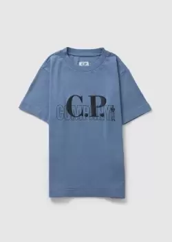 Image of C.P. Company Kids Large Chest Logo T-Shirt In Infinity