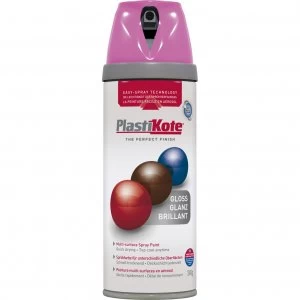 image of Plastikote Premium Gloss Aerosol Spray Paint Pink Burst 400ml