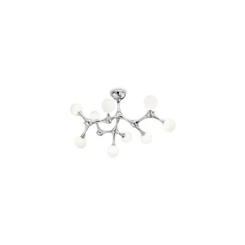 Image of Ideal Lux Nodino - 9 Light Medium Multi Arm Ceiling Flush Light Chrome, G9