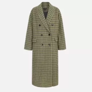 Image of Aligne Kennedy Checked Twill Double-Breasted Coat - EU 36/UK 8