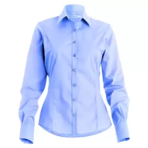 Image of Kustom Kit Womens/Ladies Long Sleeve Business/Work Shirt (10) (Light Blue)