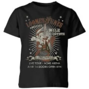 Image of Looney Tunes Wile E Coyote Guitar Arena Tour Kids T-Shirt - Black - 11-12 Years