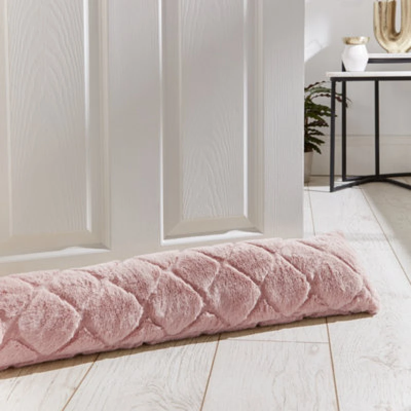 Image of Catherine Lansfield Catherine Lansfield 'Cosy Diamond' Draught Excluder in Pink Pink One Size Unisex 5057681158068
