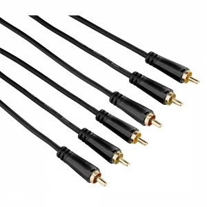 Image of Hama Audio/Video Cable 3 RCA plugs - 3 RCA Plugs Gold-plated 5m